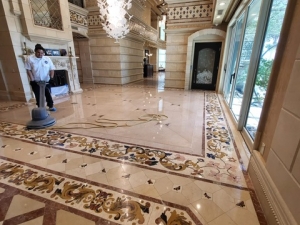 Natural Stone Floor Restoration at a Queensridge Penthouse in Las Vegas, NV